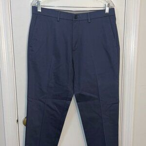 Haggar Iron Free Prem. Khaki Pants Navy Blue Mens 32 x 30 Slim Straight HC41000